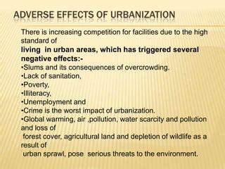 Urbanization impacts | PPT