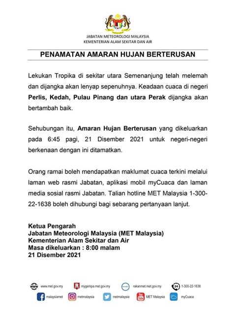 MetMalaysia: Weather Conditions in Northern States Expected to Improve ...