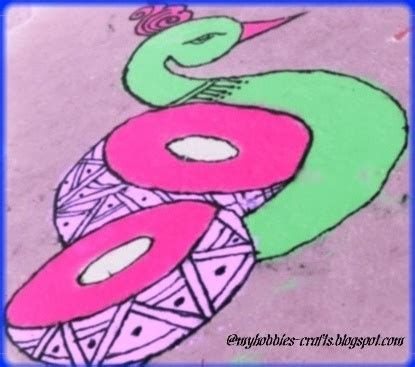 My Hobbies and Crafts: Peacock Rangoli / Peacock Kolam