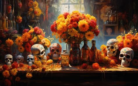 Premium AI Image | A flower altar in honor of the Day of the Dead