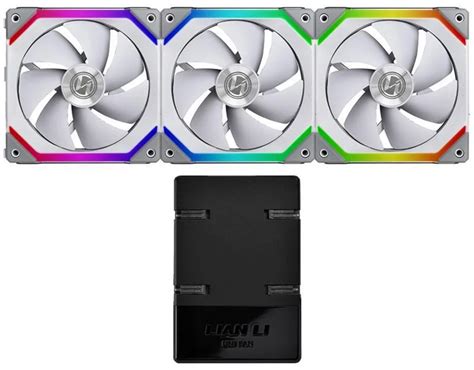 Lian Li UNI SL120 RGB LED 120mm White Case Fan – 3 Pack with Controller ...