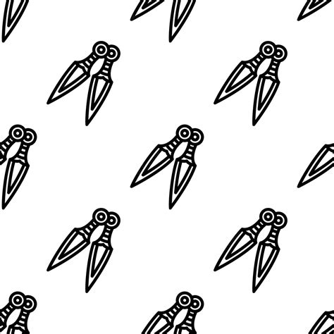 Premium Vector | Kunai throwing knife seamless pattern vector illustration