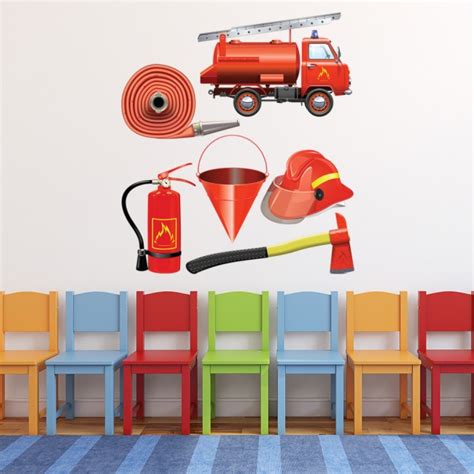 Fire Truck Fire Engine Wall Sticker Set