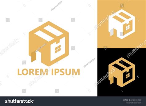 Cardboard Box House Logo Template Design Stock Vector (Royalty Free ...