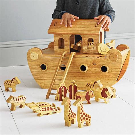 Wooden Noah's Ark And Animals | Wooden toys, Traditional toys, Noahs ark