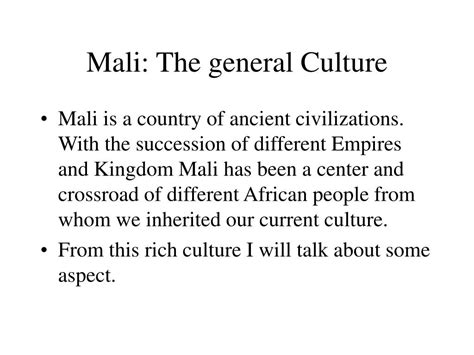 PPT - Mali: The general Culture PowerPoint Presentation, free download ...