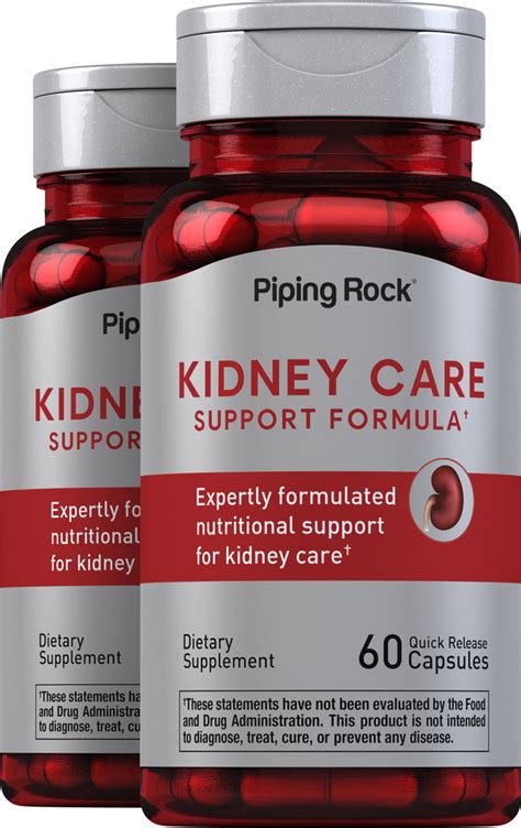 Kidney Care Cleanse Supplement, 60 Capsules, 2 Bottles | PipingRock Health Products