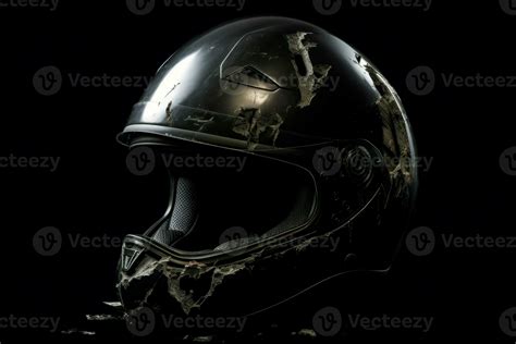 Broken motorcycle helmet. Generate Ai 30579017 Stock Photo at Vecteezy