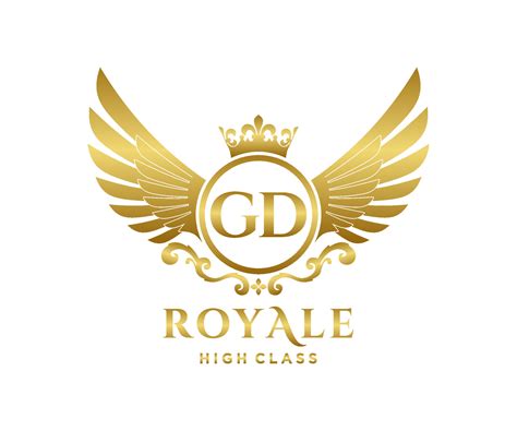 Golden Letter GD template logo Luxury gold letter with crown. Monogram ...