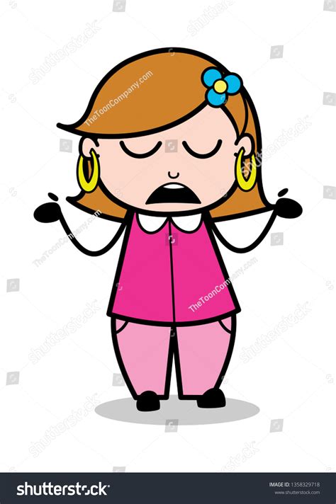 Dont Care Retro Cartoon Female Housewife Stock Vector (Royalty Free ...