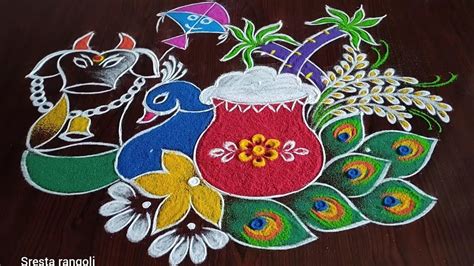 Pongal special festival kolam (5×3) dots... | Special rangoli, Free ...