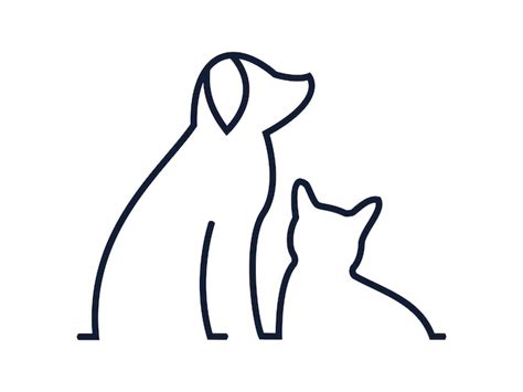 Premium Vector | Silhouette of a cat and dog