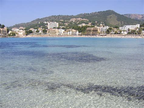 Paguera Beach and Hotels in Mallorca Stock Photo - Image of vacation ...