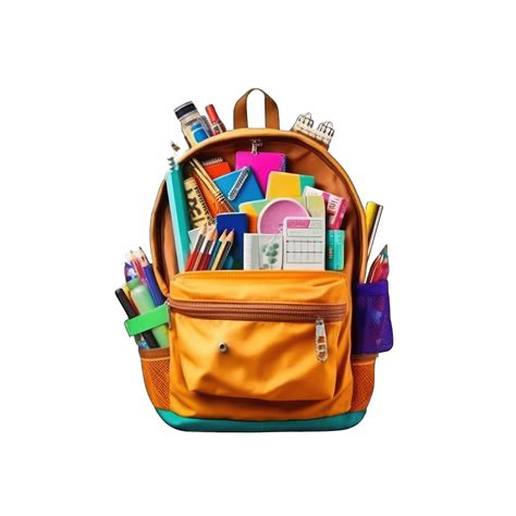 Backpack with school stationery png transparent background 33045827 PNG