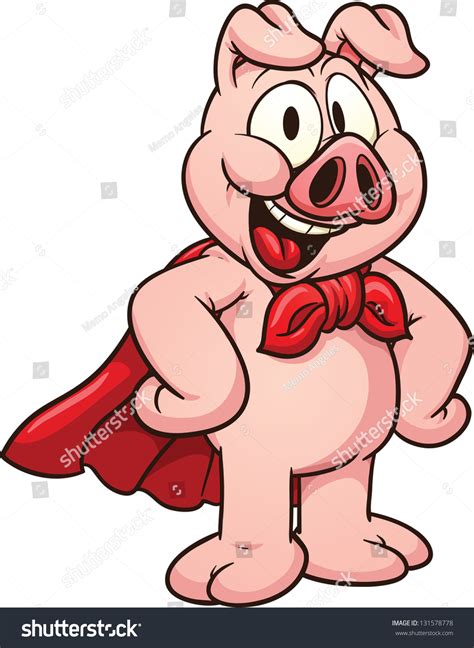 Cartoon Super Pig Vector Clip Art: เวกเตอร์สต็อก (ปลอดค่าลิขสิทธิ์) 131578778 | Shutterstock