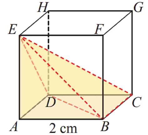 Perhatikan Kubus ABCD.EFGH dengan Panjang Rusuk 2 cm Tentukan Volume Limas E.ABCD