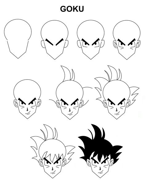 Goku tutorial step-by-step Easy Doodles Drawings, Easy Drawings For ...