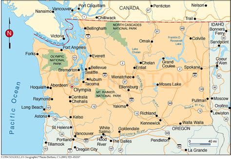 √ National Parks Washington Map