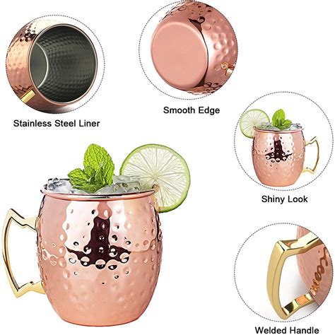 Moscow Mule Copper Mugs Set of 4 100% HANDCRAFTED Food - Etsy