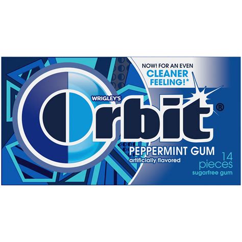 Orbit Gum Peppermint Sugar Free Chewing Gum, Single Pack - 14 Piece ...