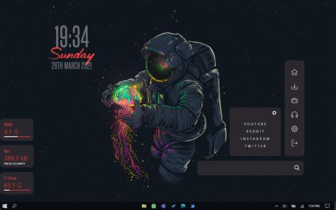 Functional Minimalist Space Theme : r/Rainmeter