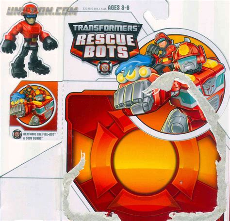 Transformers Rescue Bots Cody Burns & Rescue Hose - Transformers Tech Spec & Package Art Archive