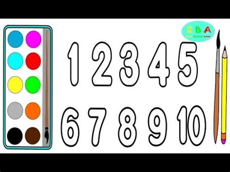 Cara Menggambar Angka 1 sampai 10 Warna warni - YouTube