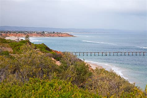 Scenic view of the Port Noarlunga Jetty and coastline