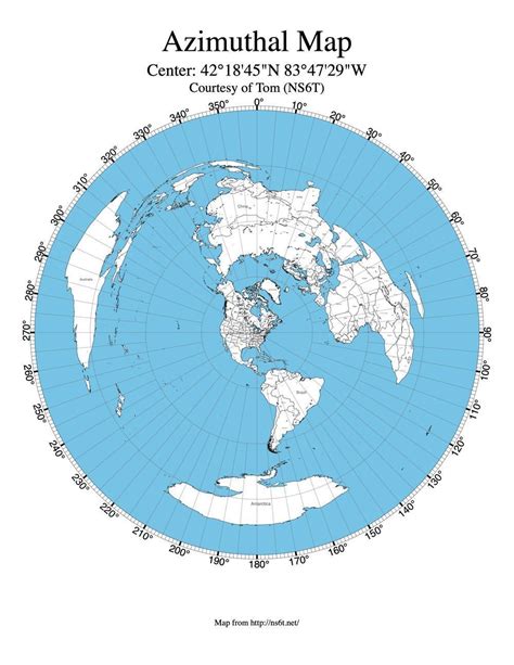 Azimuthal World Map