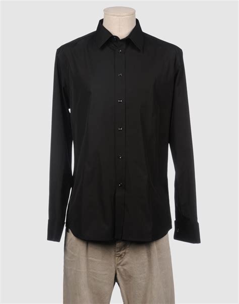 Yves Saint Laurent Rive Gauche Long Sleeve Shirts in Black for Men | Lyst