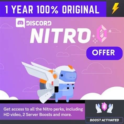 Original Discord Nitro with Boost +1 year+ Cheapest+No Login required, Video Gaming, Gaming ...