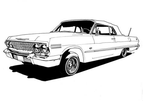 lowrider coloring pages | Lowrider cars, Car drawings, Lowriders