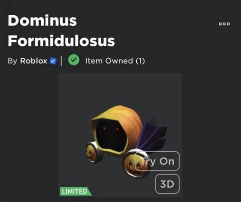 ROBLOX DOMINUS FORMIDULOSUS Limited - READ DESCRIPTION £600.00 ...