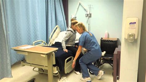 Transferring patient from bed to wheelchair - YouTube