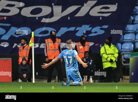 Viktor Gyokeres #17 of Coventry City celebrates his goal to make it 1-1 ...