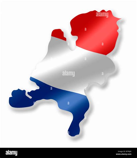 Holland Dutch Netherland Netherlands Country Map Outline With National Flag Inside Stock Photo ...