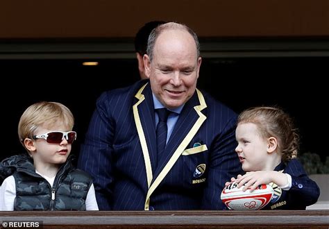 Prince Albert of Monaco is joined by his wife Princess Charlene and ...