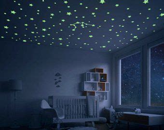 Glow in the Dark Galaxy Ceiling Space Themed Bedroom Ceiling Decor Moon, Galaxy, Comet, Shoot ...