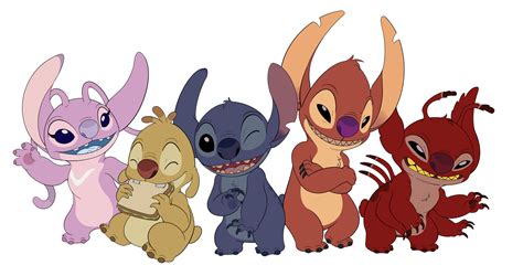 stitch, angel, reuben, leroy, and experiment 627 (lilo & stitch) drawn ...