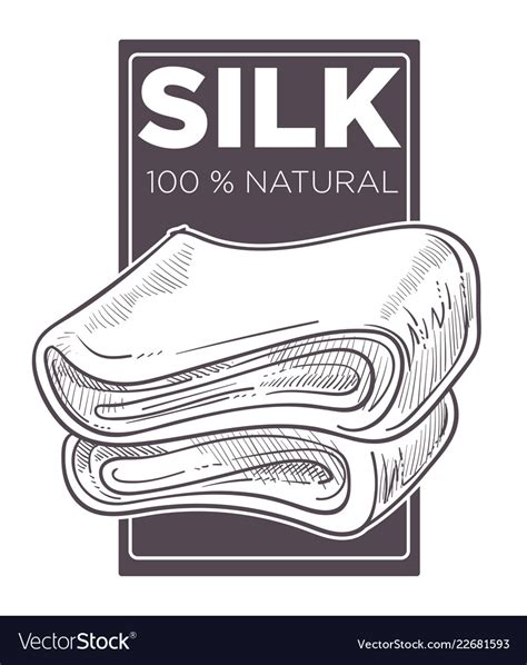 Silk natural hundred percent fabric cloth Vector Image