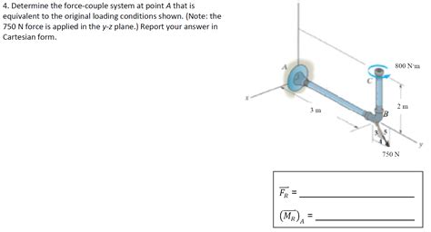 Solved 4. Determine the force-couple system at point A that | Chegg.com