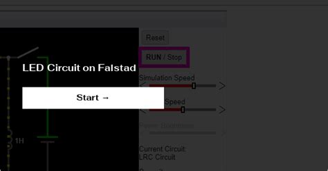 LED Circuit on Falstad