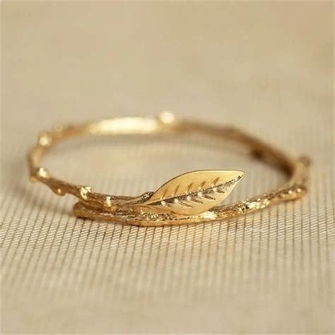 Yobest 2019 Gold Color Woman Jewelry Fashion Simple Design Leaf Ring ...