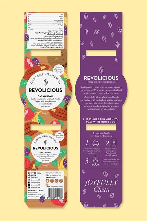 Revolicious Cacao Smoothie Bowl Packaging #PackagingDesign #branding #packaging #indentitydesign ...