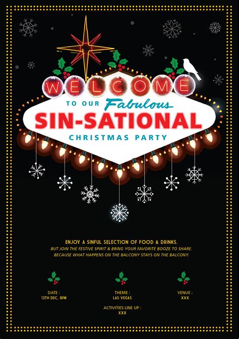 poster designs for a pre-christmas party (las vegas themed), 2 ...