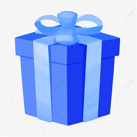 Gift Cartoon Clipart Hd PNG, Blue Cartoon Gift Vector Cartoon Flat Free, Blue Gift Box, Mother S ...