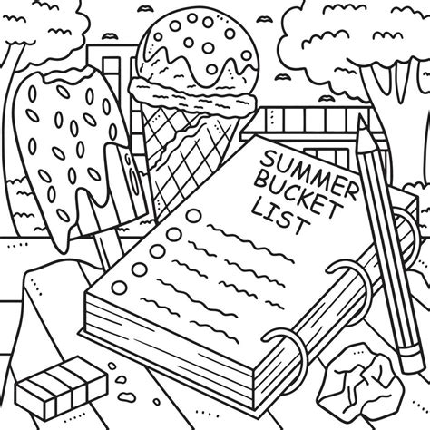 Last Day of Pre K Summer Bucket List Coloring Page 21501562 Vector Art ...