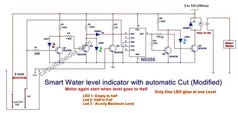 Automatic Water Pump Controller Circuit With Indicator