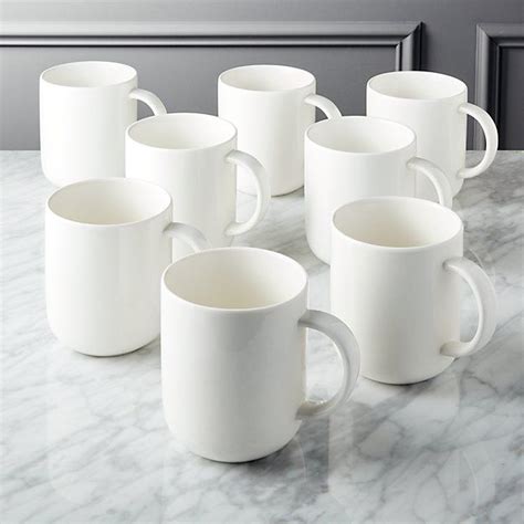 Contact White Mug Set of 8 + Reviews | CB2 | Mugs set, Bone china white ...