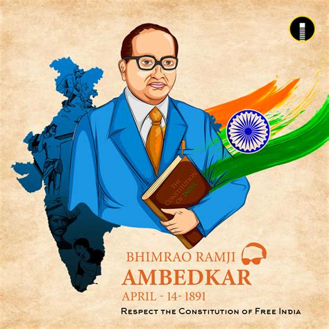 illustration of Dr Bhimrao Ramji Ambedkar with Constitution of India for Ambedkar Jayanti on 14 ...